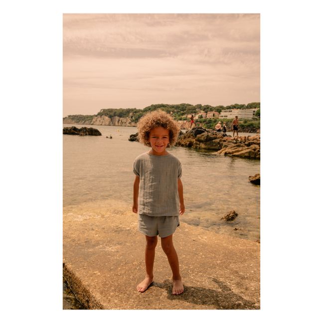 Shorts Georgette aus Baumwollgaze | Graublau