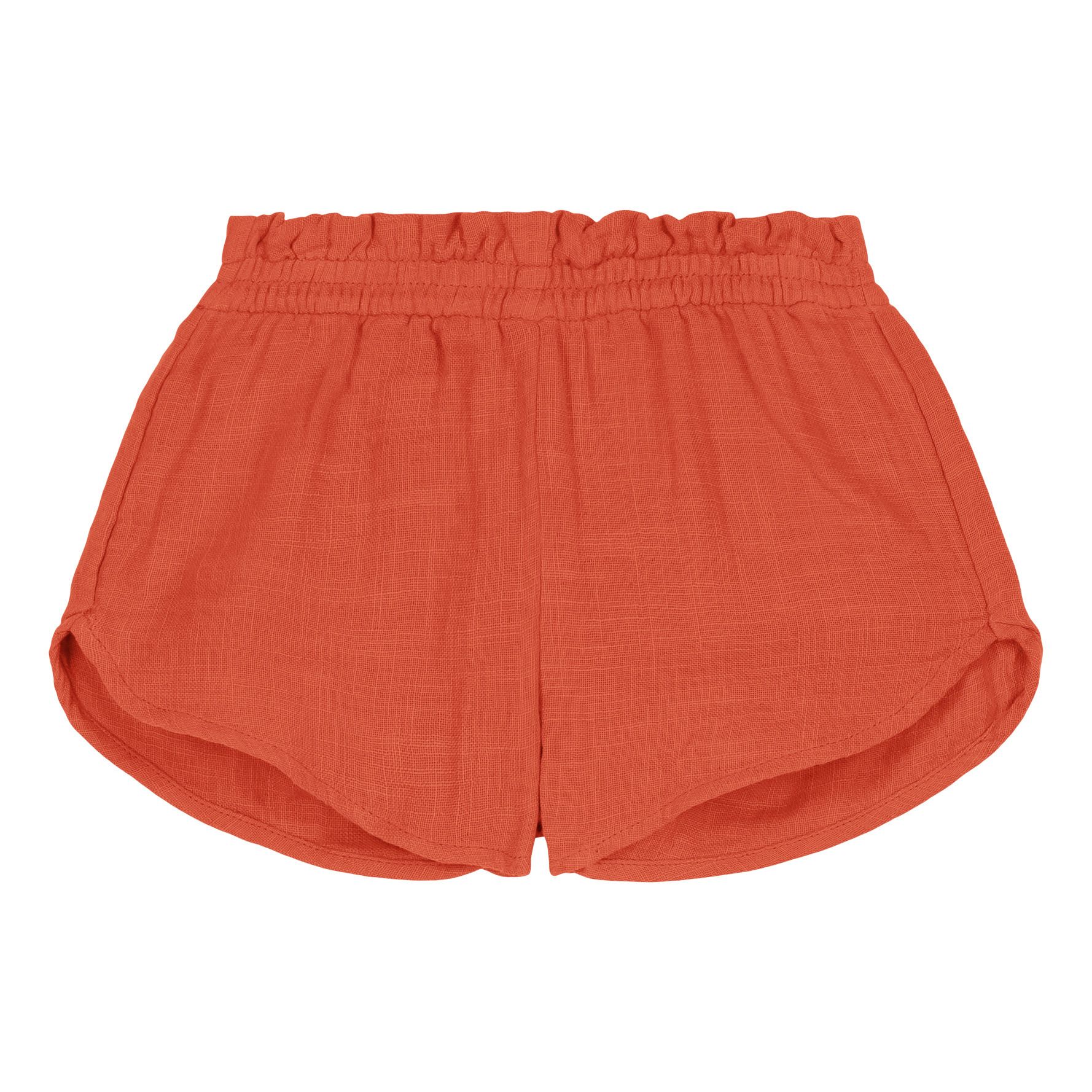 Studio Bohème Cotton Gauze Shorts Orange Smallable