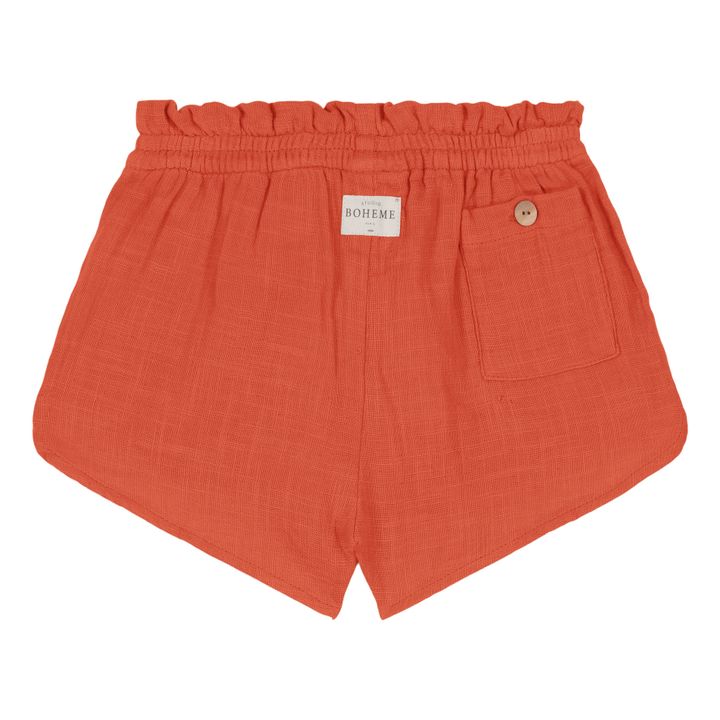 Studio Bohème Cotton Gauze Shorts Orange Smallable