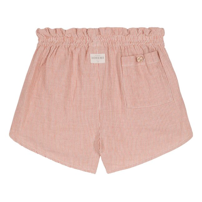 Pantalón corto de algodón a rayas | Naranja