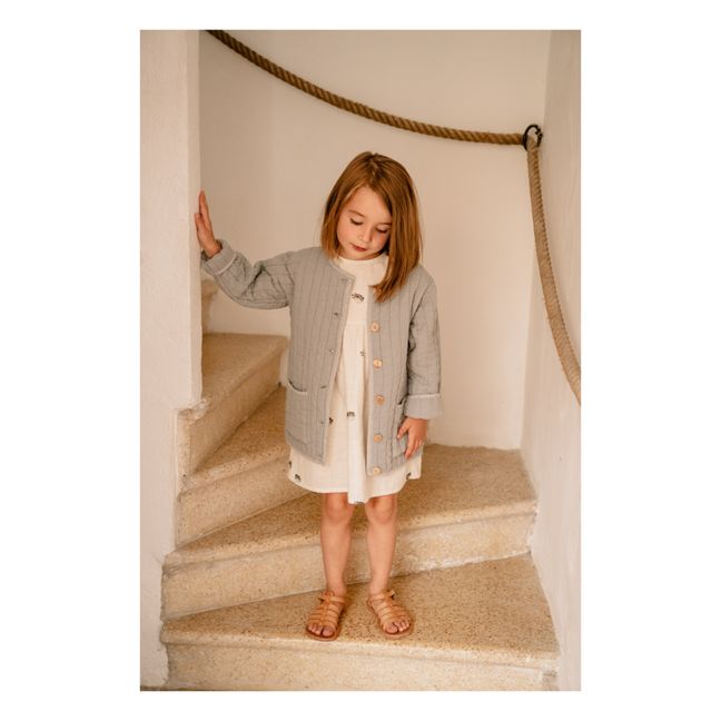 Veste Mahé Matelassé en Coton Bio | Bleu gris