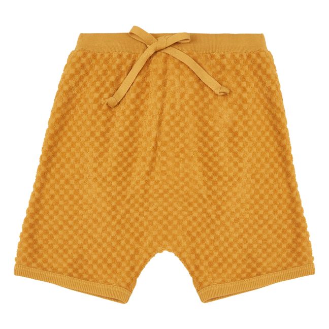 Pantalones cortos de rizo para bebé | Ocre