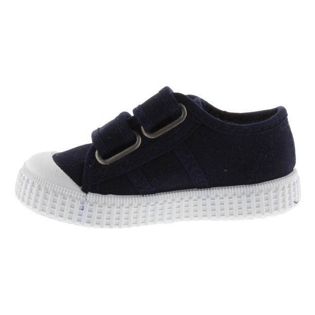 Tiras Lona Velcro Sneakers | Navy blue