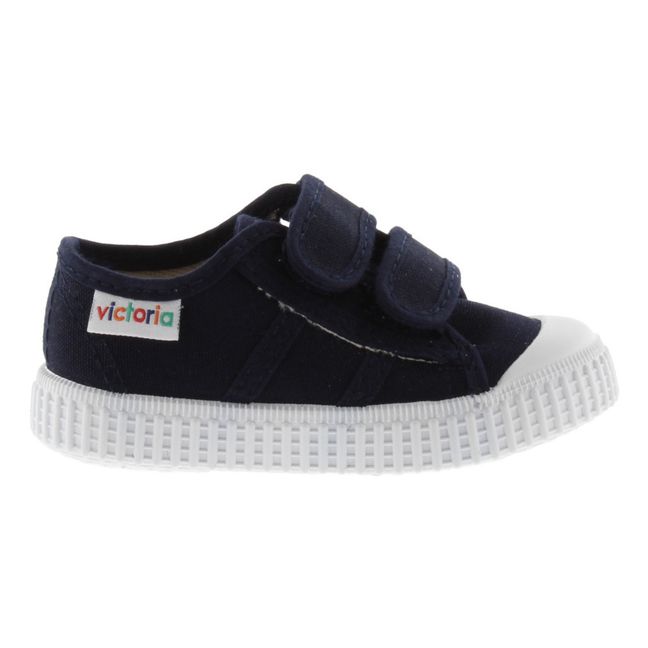 Tiras Lona Velcro Sneakers | Blu marino