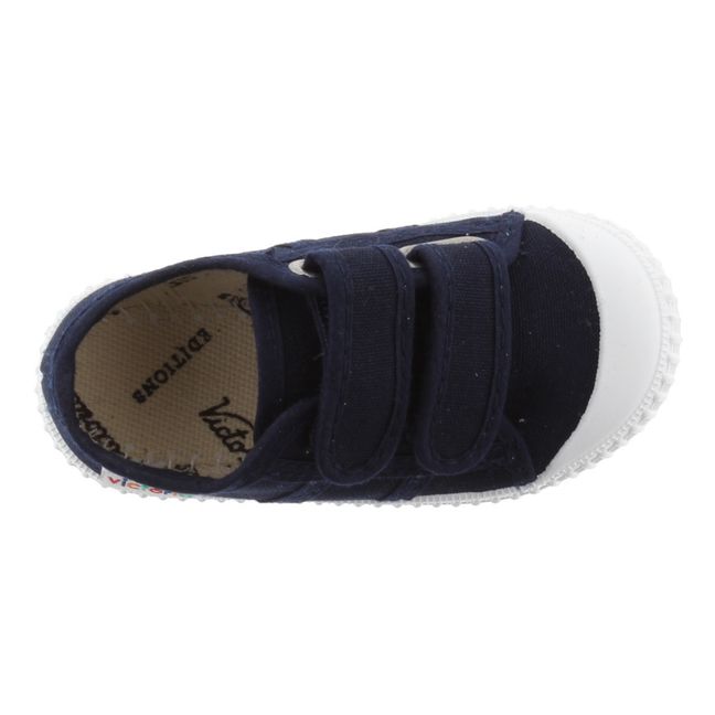 Tiras Lona Velcro Sneakers | Navy