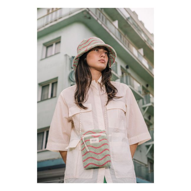 Wavy Terry Cloth Phone Pouch | Khaki clar
