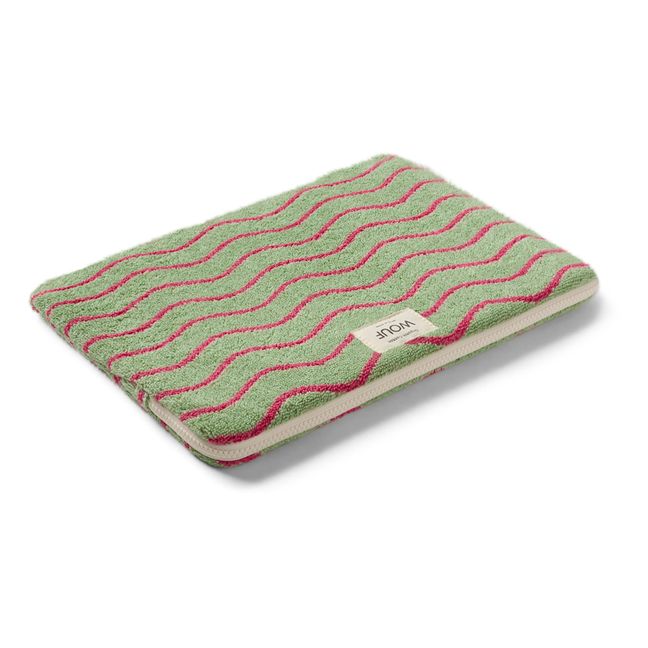 Wavy Terry Cloth Laptop Case 13" & 14" | Light khaki