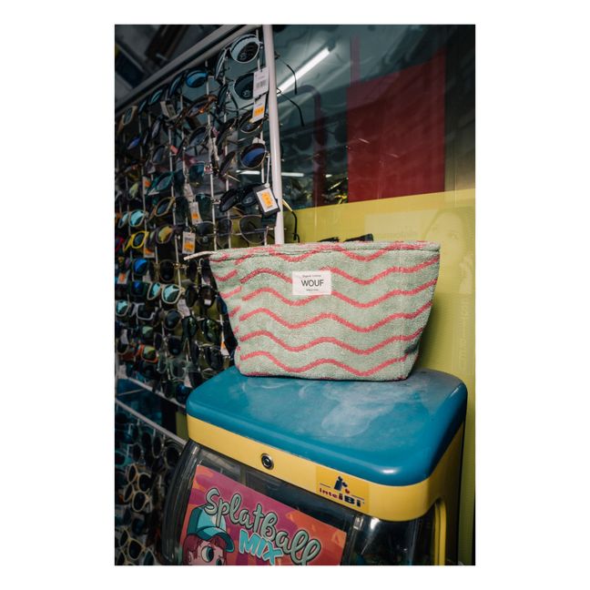 Trousse de toilette Wavy en éponge | Vert kaki clair