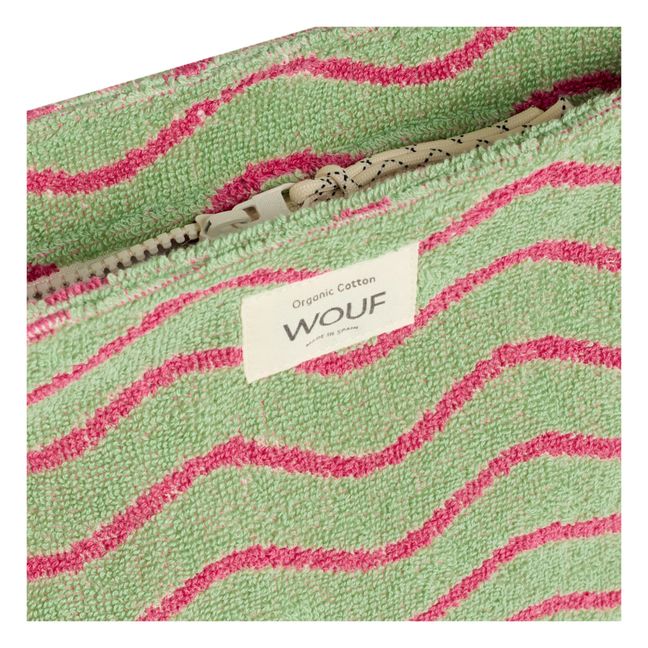Trousse de toilette Wavy en éponge | Vert kaki clair