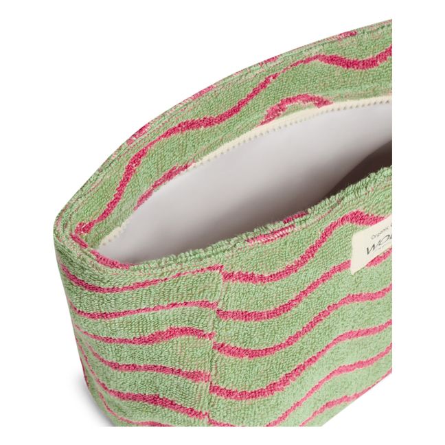 Wavy Terry Cloth Toiletry Bag | Verde kaki chiaro