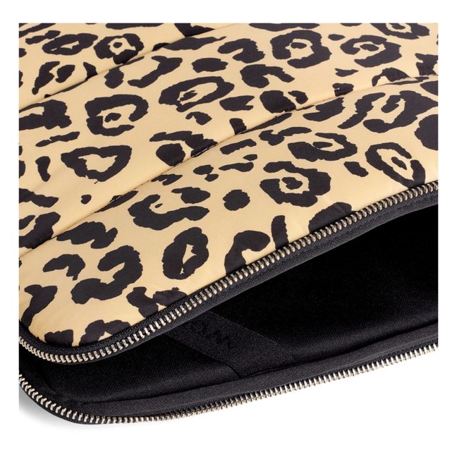 Pochette ordinateur matelassée Agathe 13" et 14" | Léopard