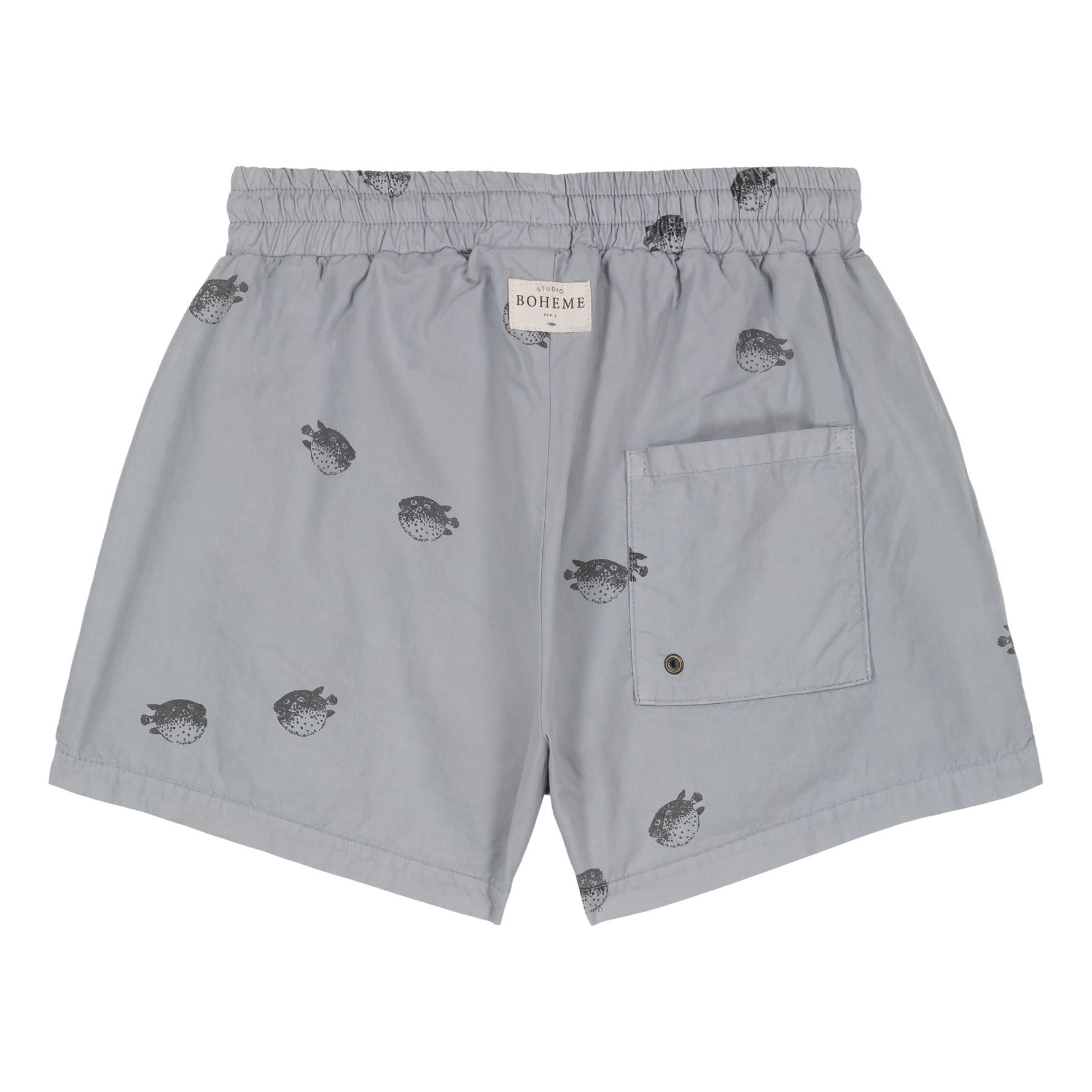 Studio Bohème - Chico Organic Cotton Swim Shorts - Grey blue