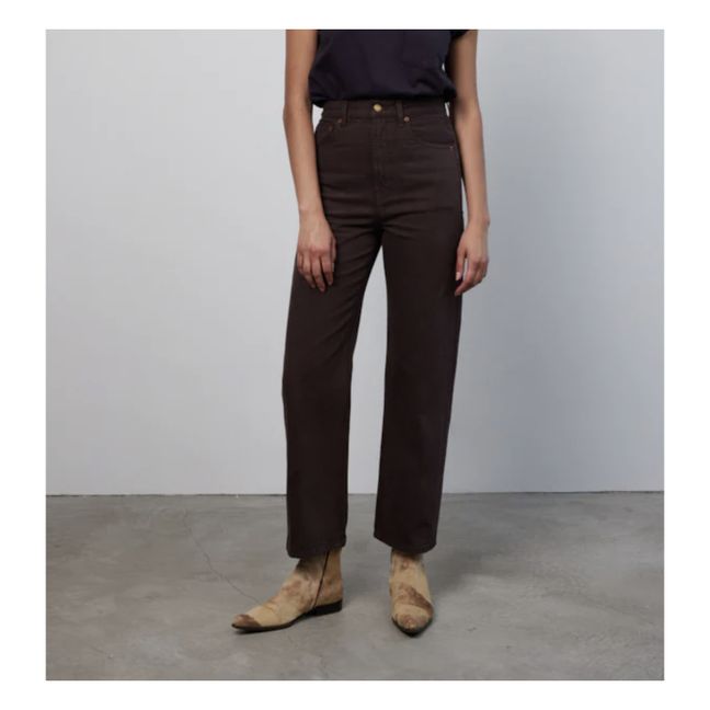 Jean Droit Taille Haute Plein | Overdye Carob