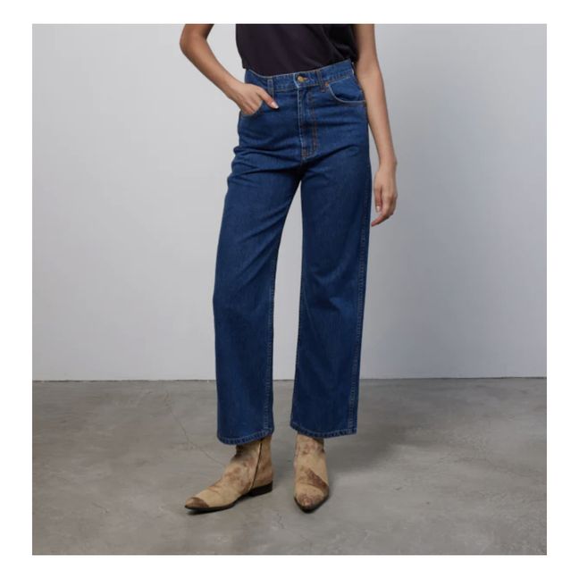 Plein High-Waisted Straight Leg Jeans | Medium Bleu