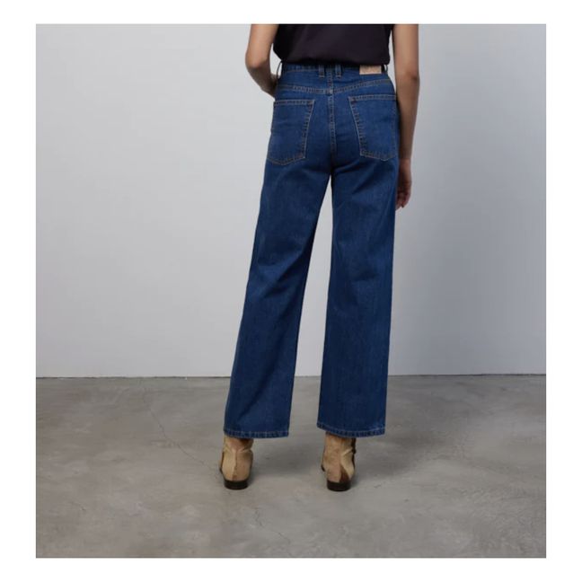 Plein High-Waisted Straight Leg Jeans | Medium Bleu