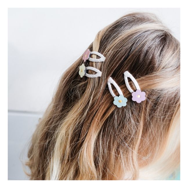 Set mit 5 Haarspangen Mini-Blumen | Rosa