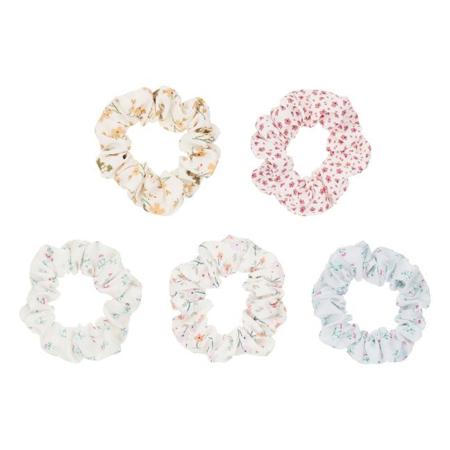5er Set Haarbänder mit Blumenprint | Seidenfarben