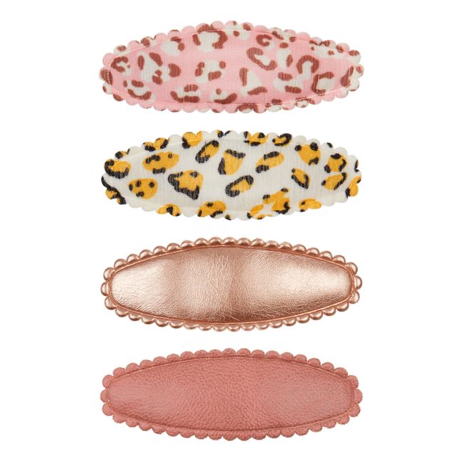 Oval Hair Clips - Set of 4 | Pink