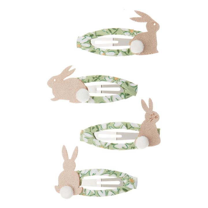Rabbit Hair Clips - Set of 4 | Green- Product image n°0