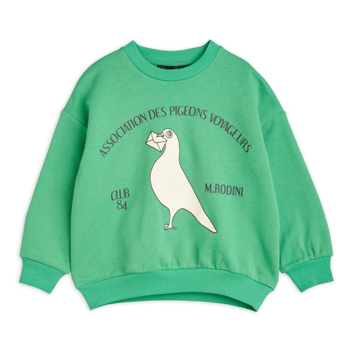 Organic Cotton Messenger Pigeon Sweatshirt | Verde- Imagen del producto n°0