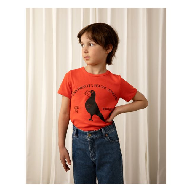 T-shirt in cotone organico Piccione Viaggiatore | Rosso