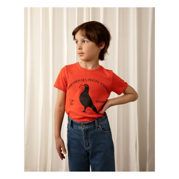 T-shirt in cotone organico Piccione Viaggiatore | Rosso- Immagine del prodotto n°1