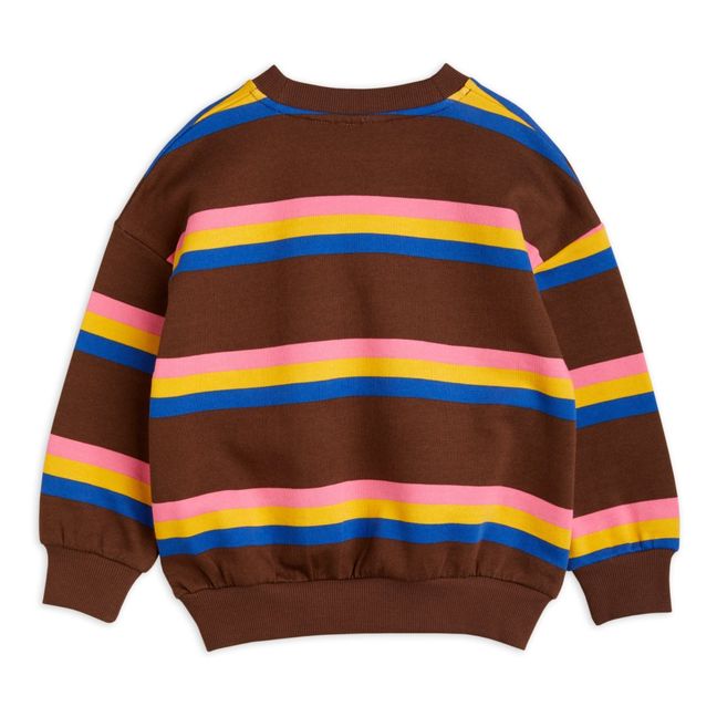Organic Cotton Striped Sweatshirt | Marrón