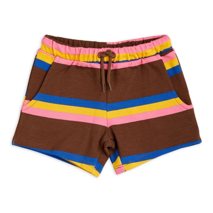 Organic Cotton Striped Shorts | Brown- Product image n°0