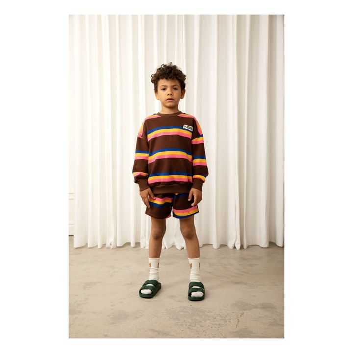Organic Cotton Striped Shorts | Brown- Product image n°2