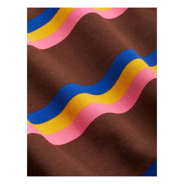 Shorts in cotone organico a righe | Marrone