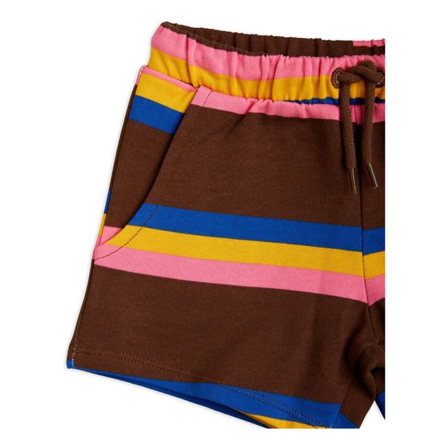Organic Cotton Striped Shorts | Marrón