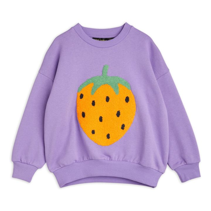 Sweatshirt Bio-Baumwolle Erdbeere | Violett- Produktbild Nr. 0
