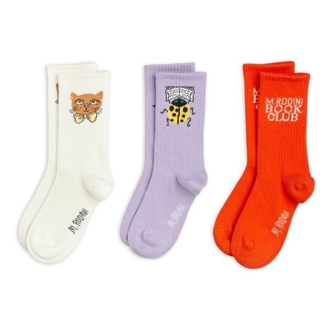 Lot 3 Paires Chaussettes Book Club | Rouge