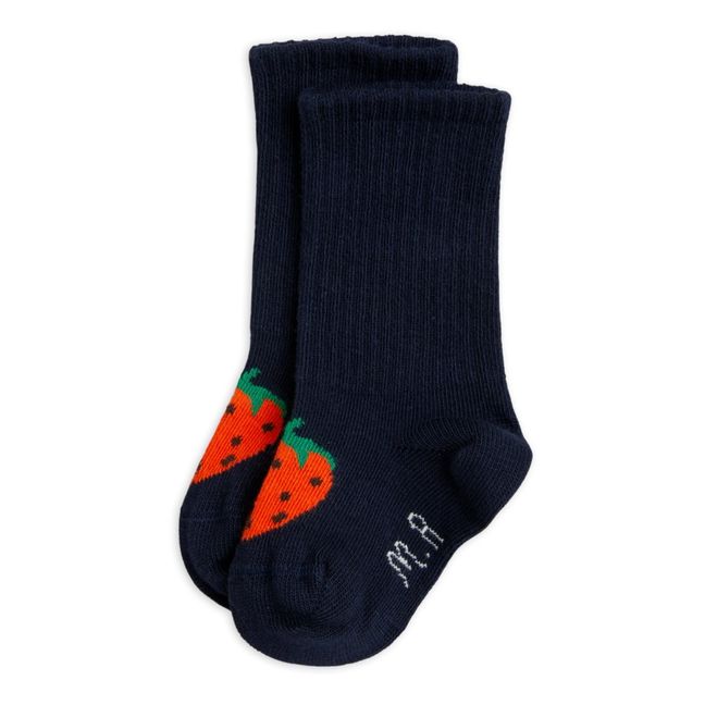 Strawberry Socks | Azul Marino