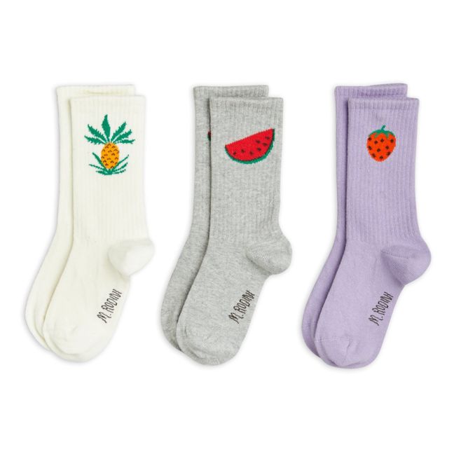 3er-Pack Socken Obst | Seidenfarben