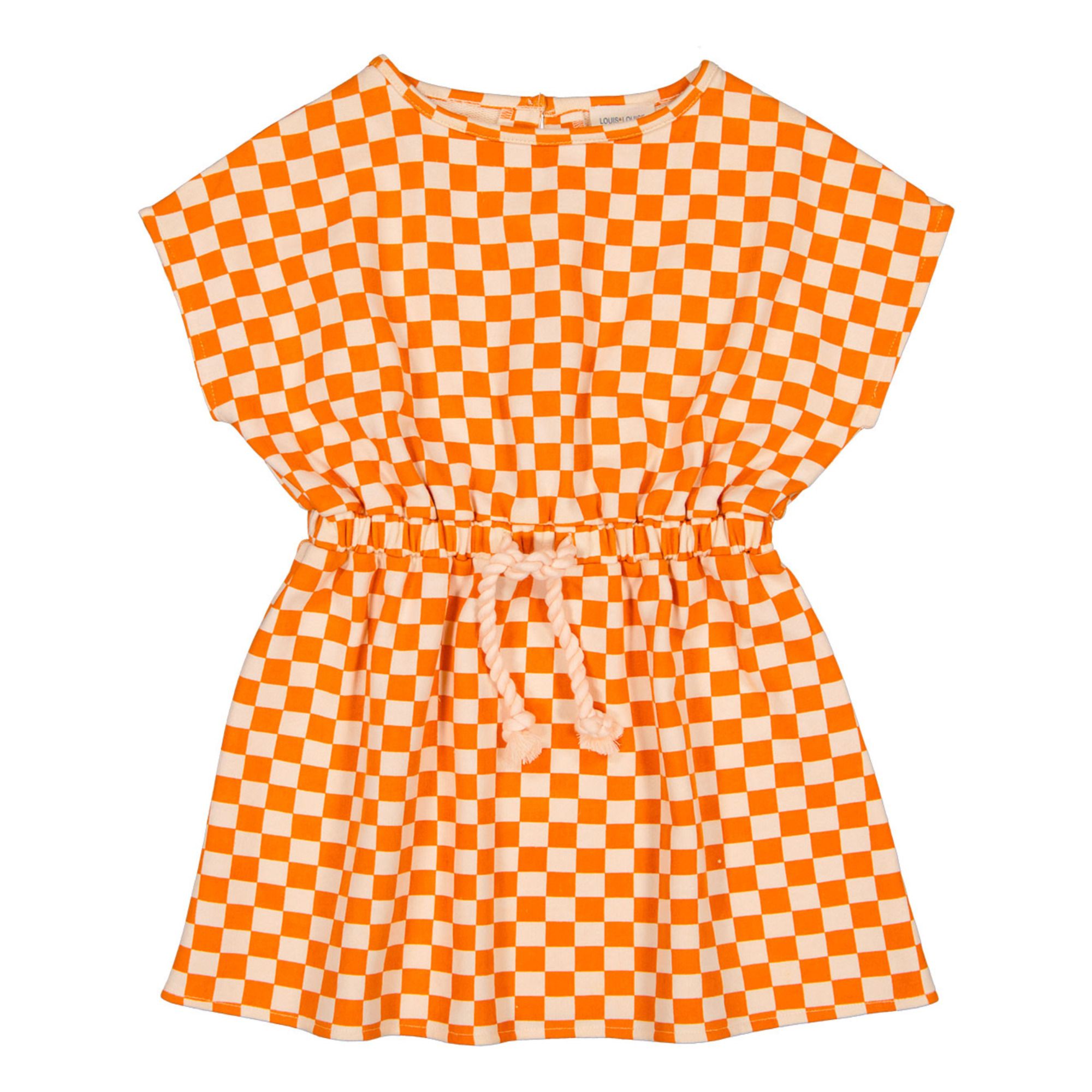 Robe Molleton Carreaux Abbie | Orange- Image produit n°0