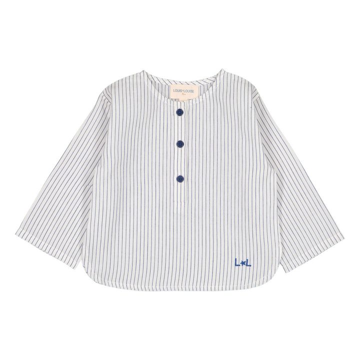 Oncle Striped Kurta Shirt | Navy blue- Product image n°0