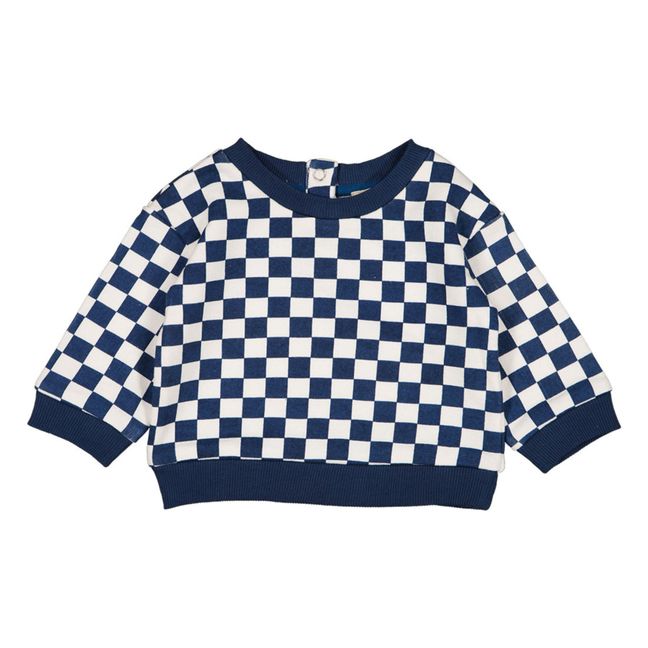 Sweat Carreaux Jim | Bleu marine