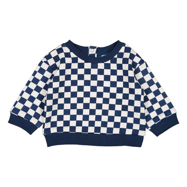 Jim Checked Sweater | Navy blue- Product image n°0