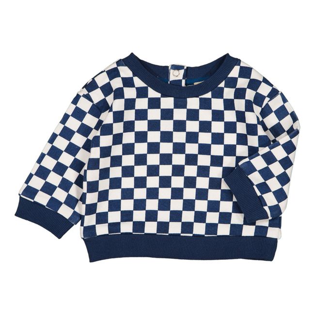 Sweat Carreaux Jim | Bleu marine