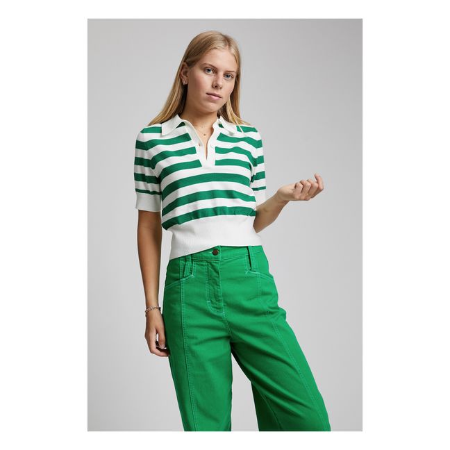 Nashi Knit Polo Shirt | Dark green