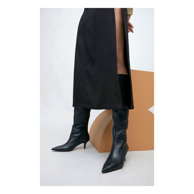 Elena Leather Boots | Black