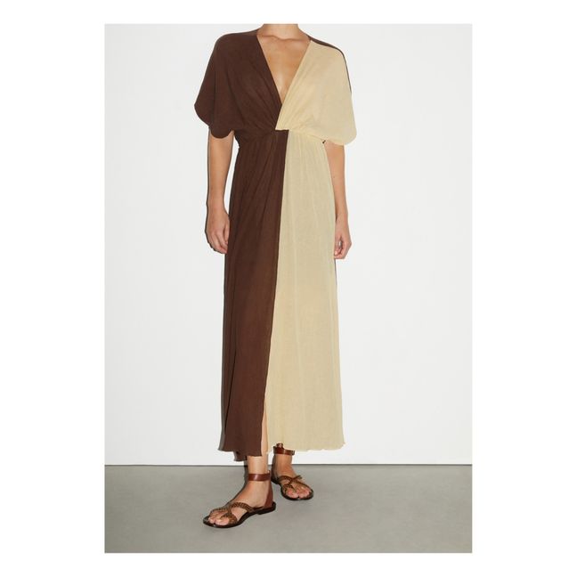 Robe Tamara Coton et Soie | Brun