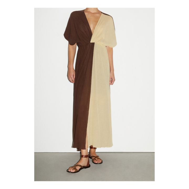 Tamara Cotton and Silk Dress | Marrón- Imagen del producto n°1