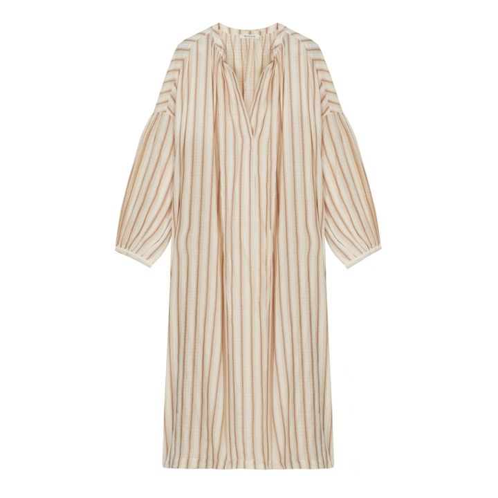 Esperantina Striped Dress | Beige- Imagen del producto n°0
