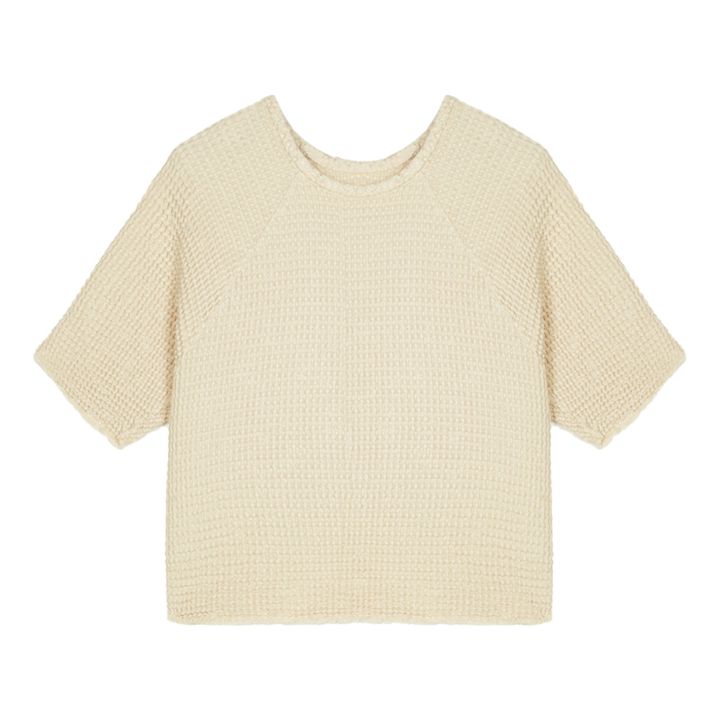 Top Cova Coton et Lin Gaufré | Ecru- Image produit n°0