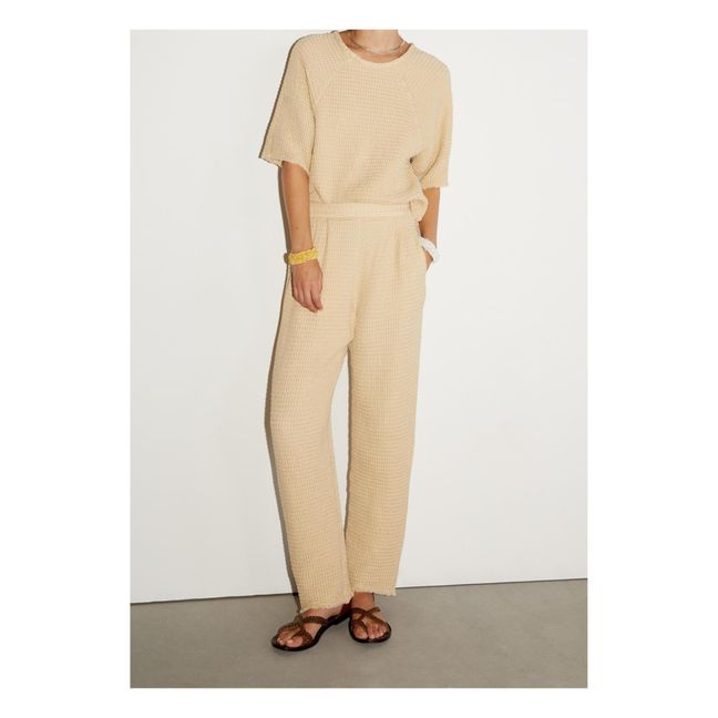 Cova Cotton and Linen Waffle Top | Crudo