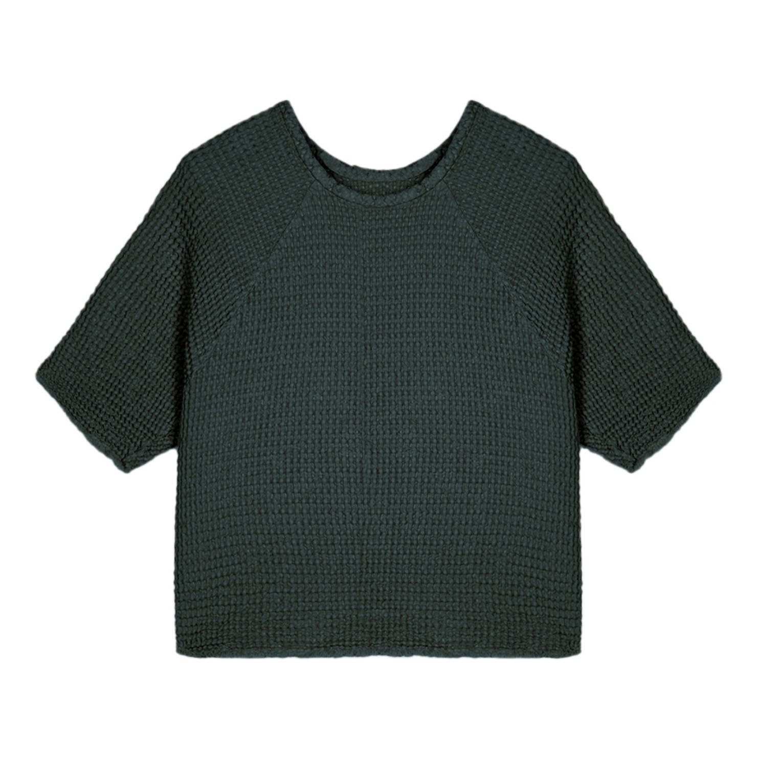 Masscob - Top Cova Coton et Lin Gaufré - Dark green | Smallable