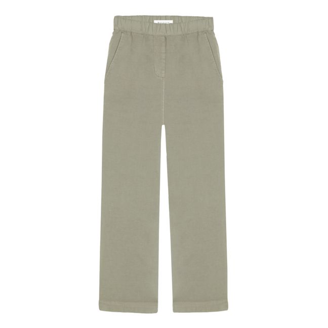 Fortin Cotton and Linen Trousers | Olive green