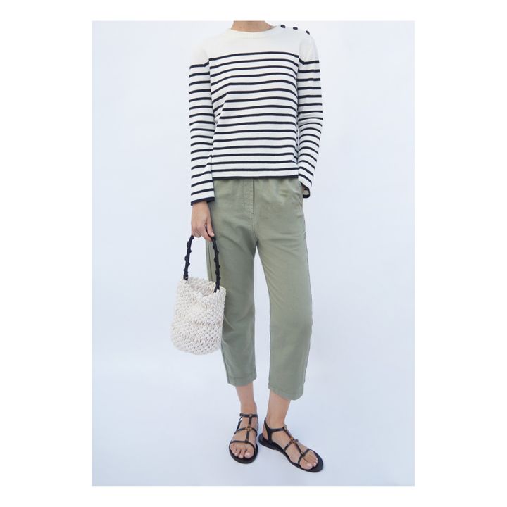 Fortin Cotton and Linen Trousers | Verde oliva- Imagen del producto n°1